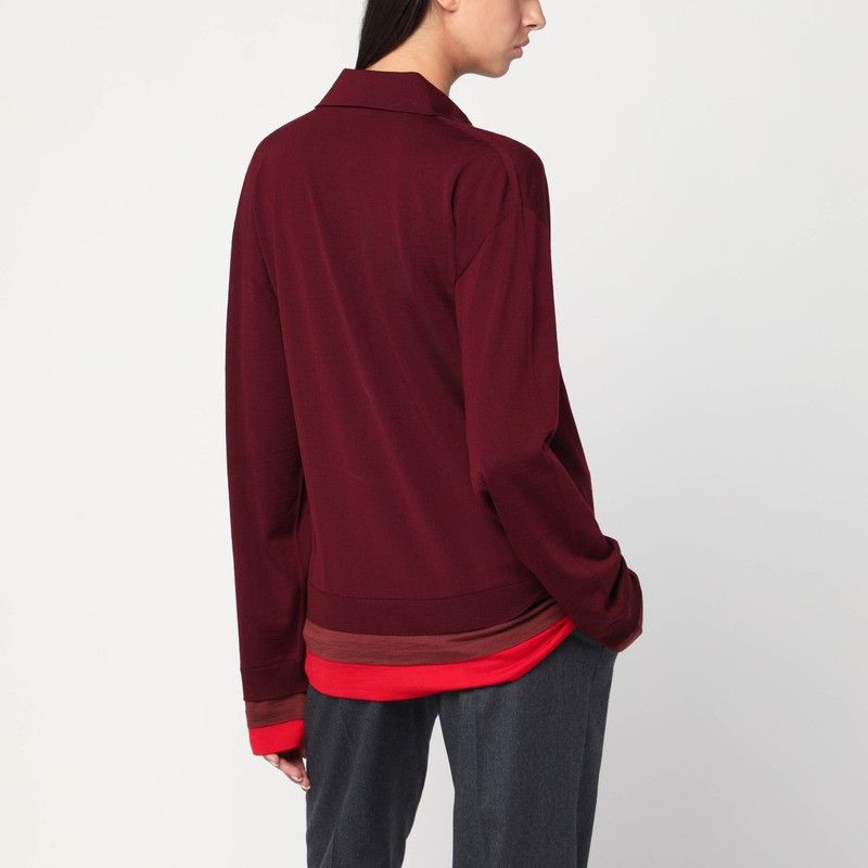 Stella McCartney Stella Mccartney Layered Bordeaux Wool Polo Size S / US 4 / IT 40 - 2 Thumbnail