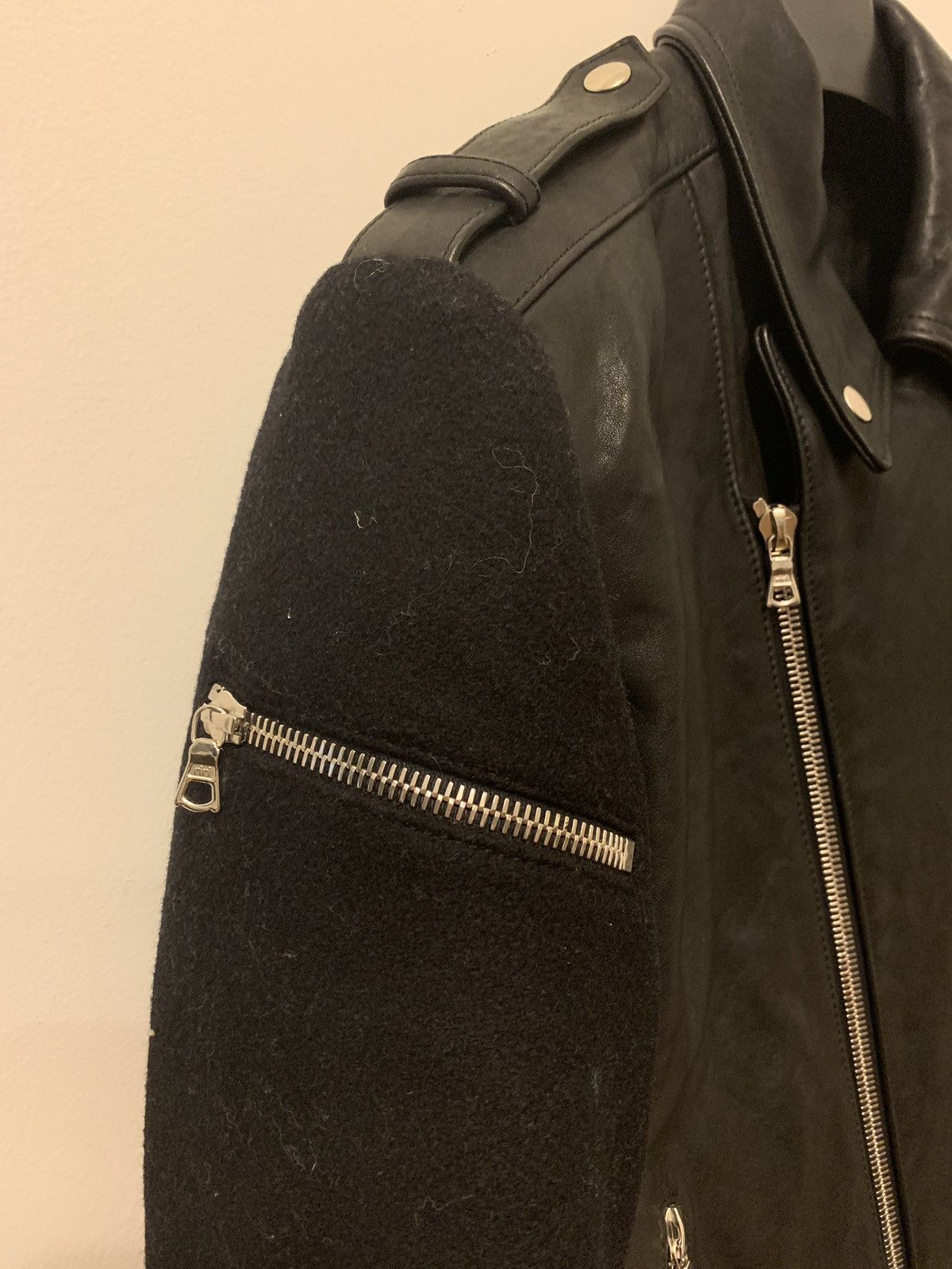 Public School Wool Sleeve Leather Biker Size US M / EU 48-50 / 2 - 4 Thumbnail