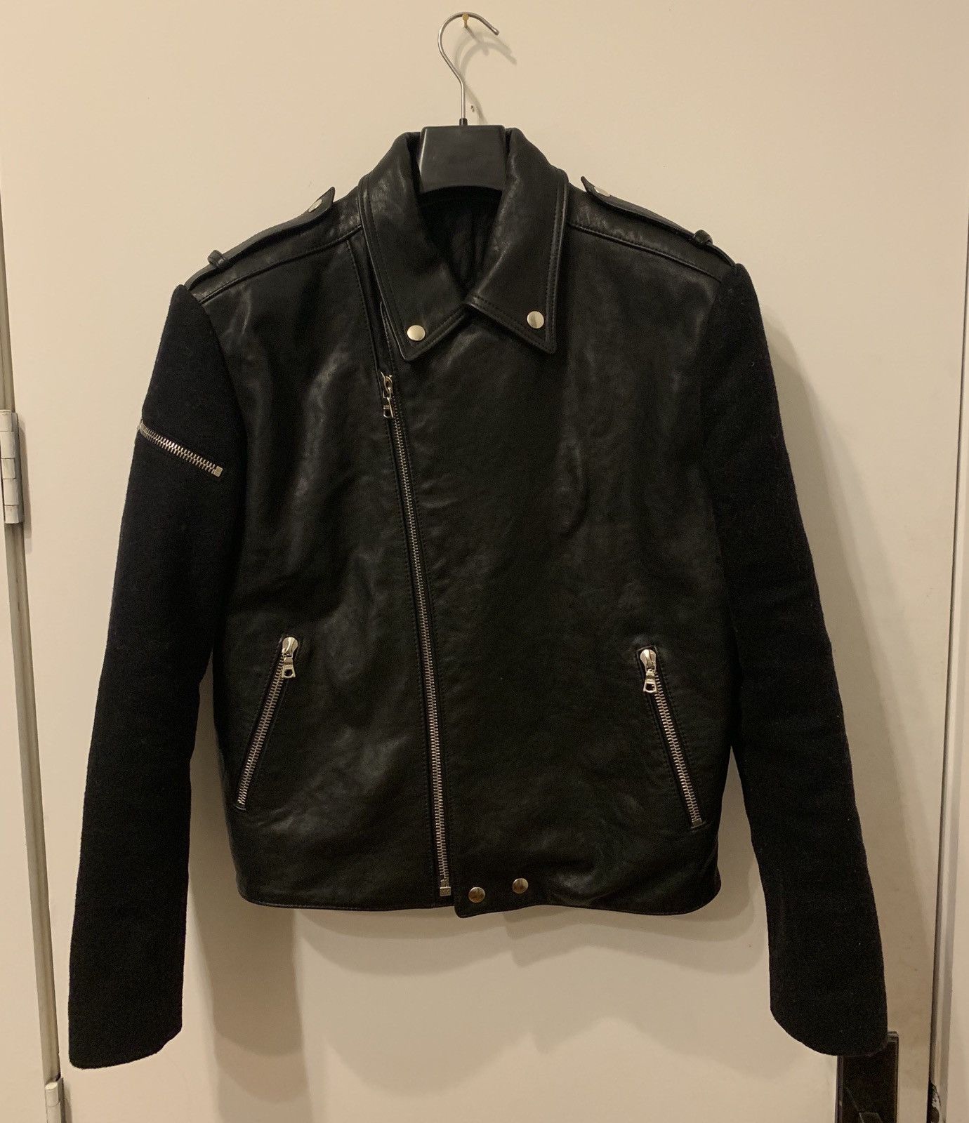 Public School Wool Sleeve Leather Biker Size US M / EU 48-50 / 2 - 1 Thumbnail