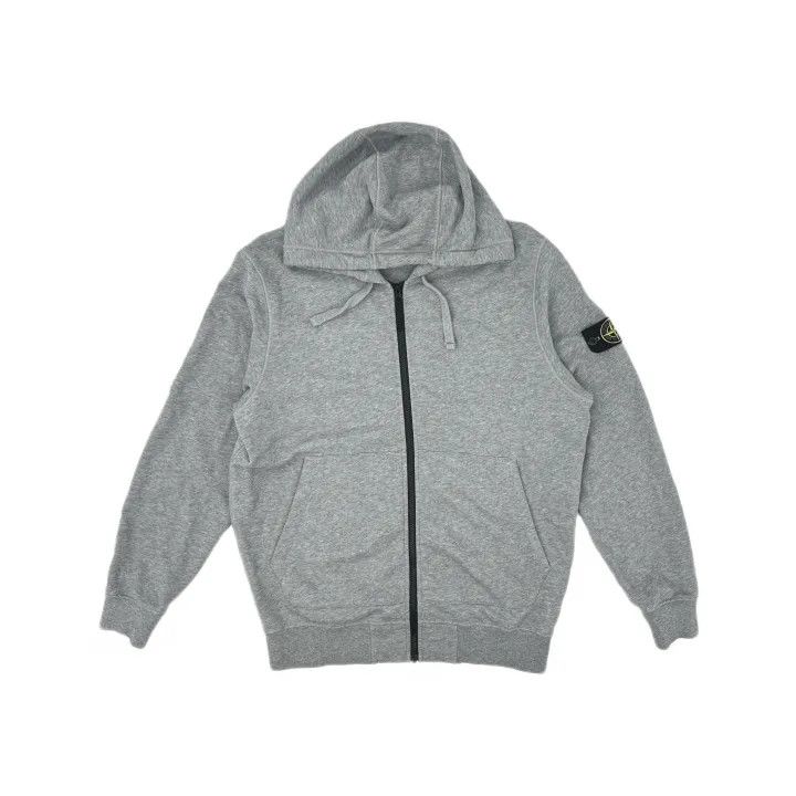 Stone Island Stone Island Gray Hooded Zip Sweatshirt Size US XL / EU 56 / 4 - 2 Thumbnail