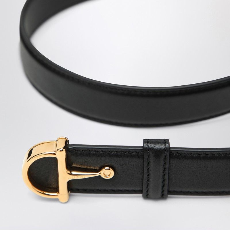 Gucci Gucci Black Thin Belt With Half Buckle Size ONE SIZE - 2 Thumbnail