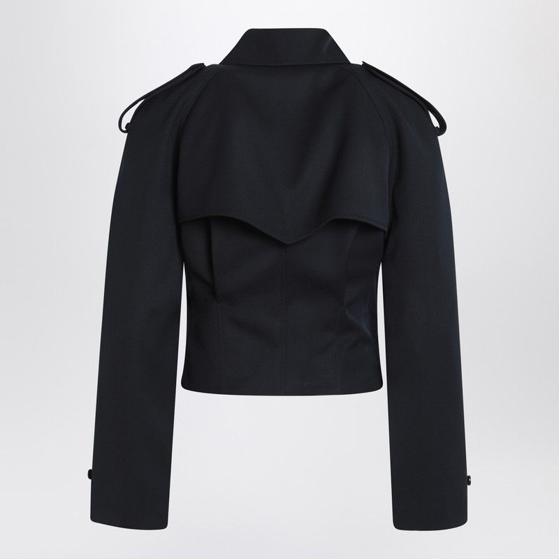 Alexander Mcqueen Short Double-Breasted Navy Blue Jacket