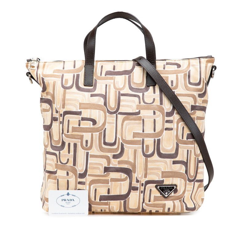 Prada Prada Prada Triangle Logo Plate Canvas Leather 2way Bag Canvas Shoulder Bag DUTY FREE for USA Size ONE SIZE - 13 Thumbnail