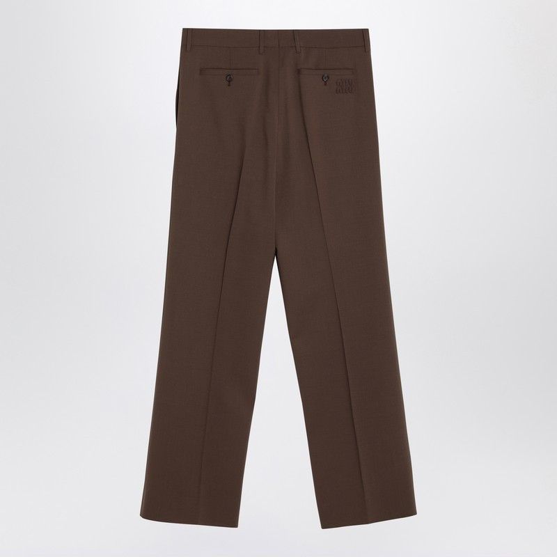 Miu Miu Miu Miu Brown Wool Trousers Size 28" / US 6 / IT 42 - 2 Thumbnail