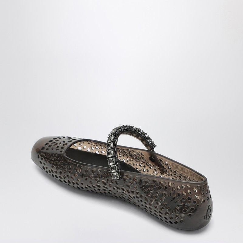 Jimmy Choo Jimmy Choo The Jelly Transparent Black Ballet Flats With Crystals Size US 9 / IT 39 - 2 Thumbnail