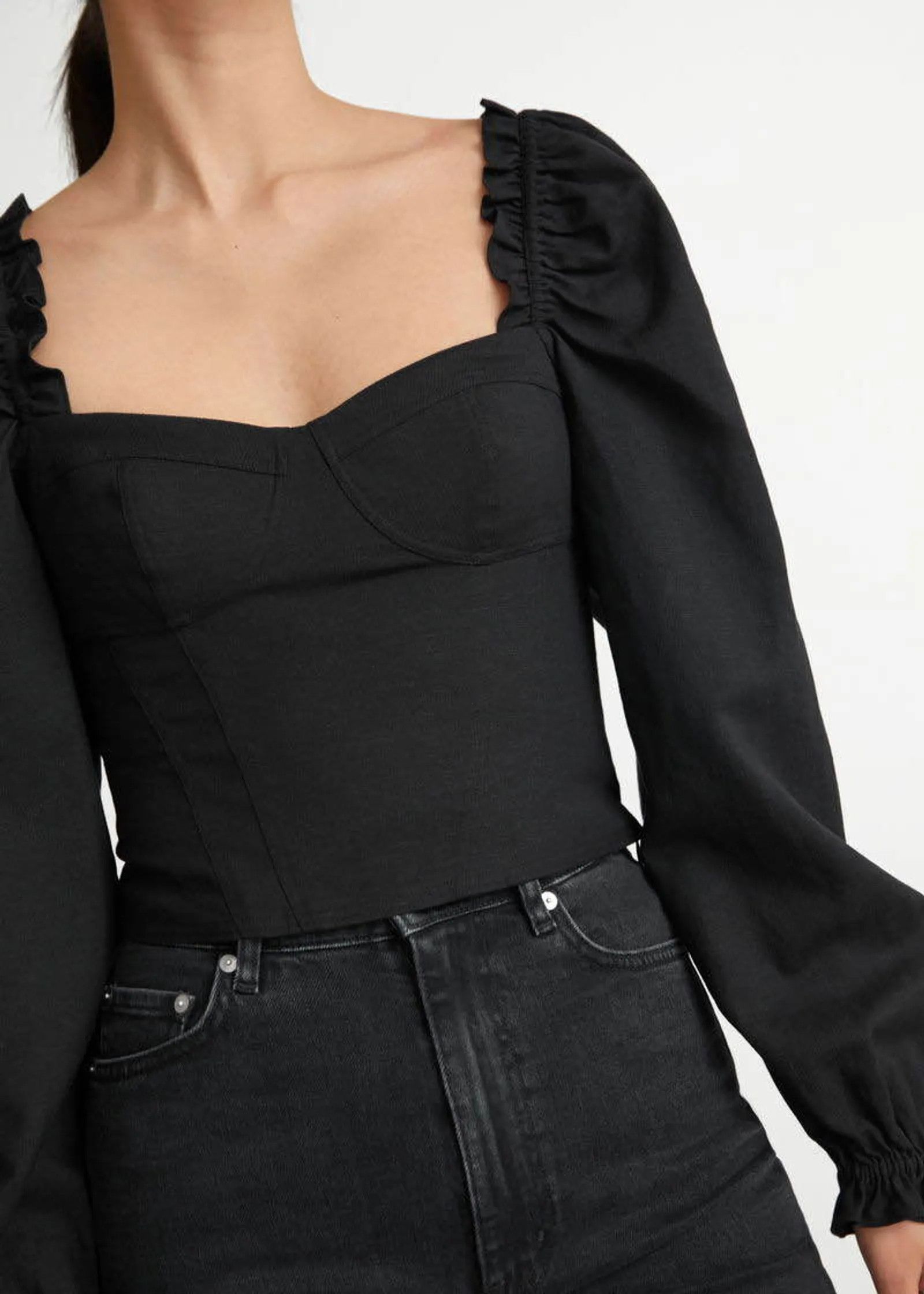 & Other Stories & Other Stories Puff Sleeve Corset Blouse Blouse Size XS / US 0-2 / IT 36-38 - 7 Thumbnail