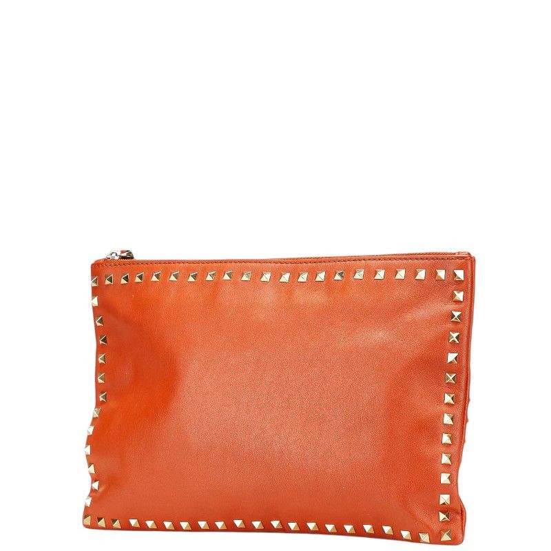 Valentino Valentino Valentino Rockstud Calfskin Clutch Bag Leather Clutch Bag DUTY FREE for USA Size ONE SIZE - 2 Thumbnail
