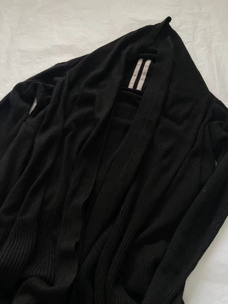 Rick Owens black wool knit long shawl coat-dmc Size US XS / EU 42 / 0 - 3 Thumbnail