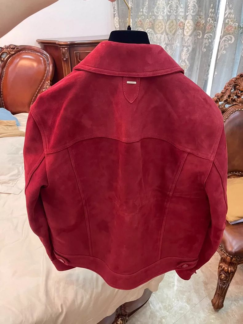 Louis Vuitton classic red suede jacket with logo detailing-dmc Size US L / EU 52-54 / 3 - 2 Thumbnail