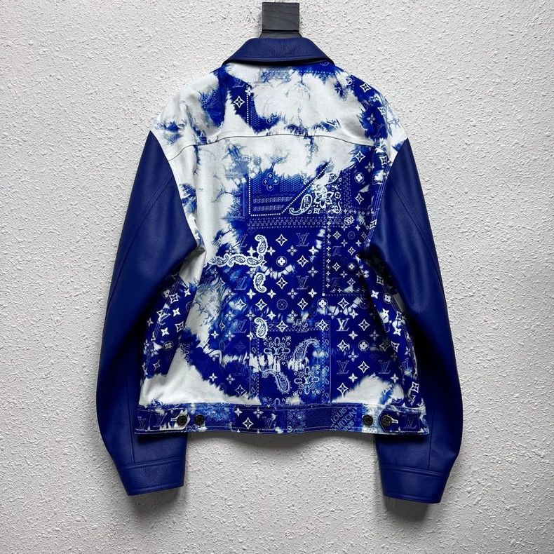 Louis Vuitton louis vuitton blue leather sleeve jacket-dmc Size US L / EU 52-54 / 3 - 2 Thumbnail