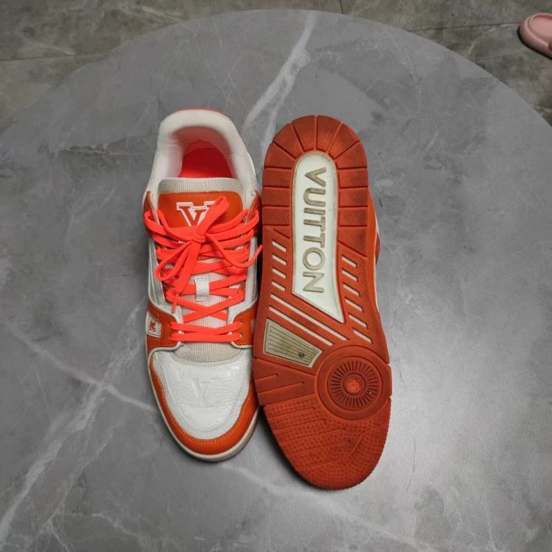 Louis Vuitton LV Orange Trainer Sneakers Size 8.5-dmc Size US 8.5 / EU 41-42 - 3 Thumbnail
