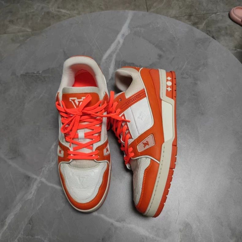 Louis Vuitton LV Orange Trainer Sneakers Size 8.5-dmc Size US 8.5 / EU 41-42 - 2 Thumbnail