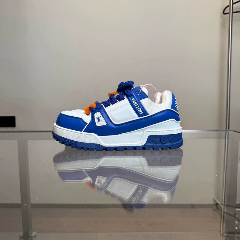 Louis Vuitton louis vuitton trainer maxi white blue-dmc Size US 8 / EU 41 - 3 Thumbnail