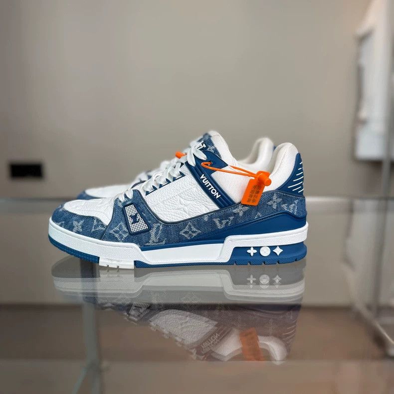 Louis Vuitton louis vuitton lv trainer sneakers in blue-dmc Size US 9 / EU 42 - 3 Thumbnail