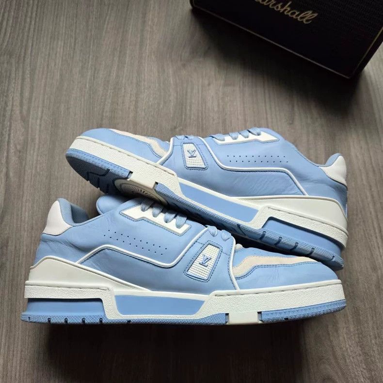 Louis Vuitton louis vuitton lv trainer sneakers in blue-dmc Size US 8 / EU 41 - 5 Thumbnail