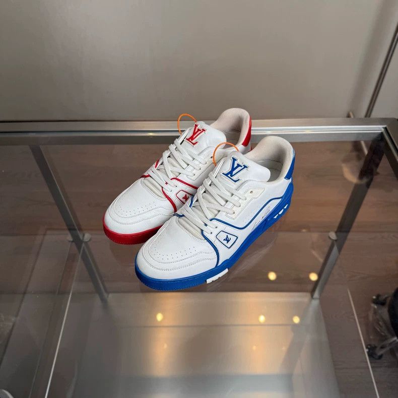 Louis Vuitton lv louis vuitton trainer sneakers red white-dmc Size US 8.5 / EU 41-42 - 2 Thumbnail