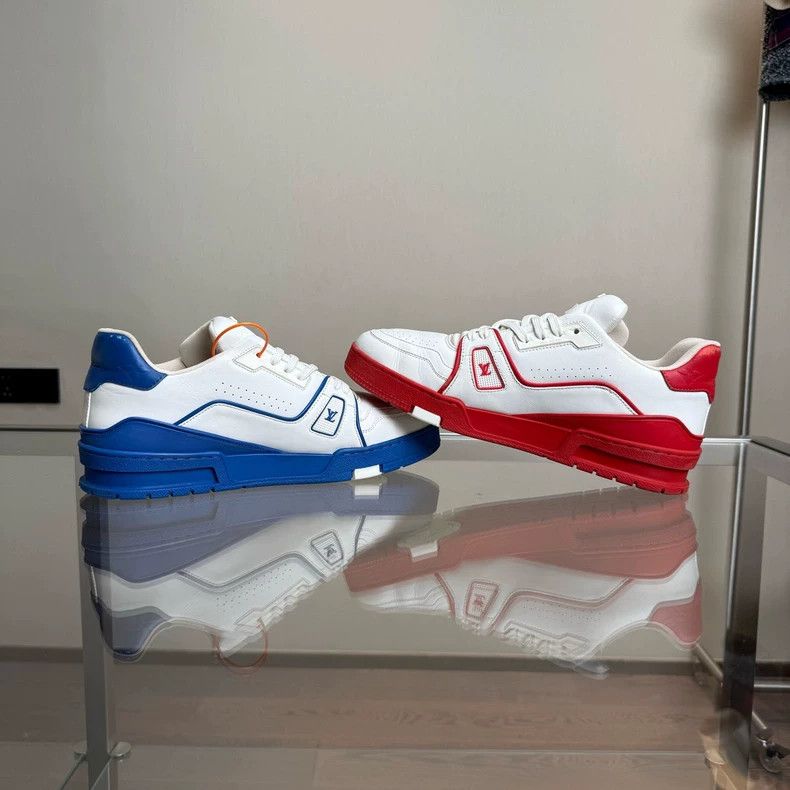 Louis Vuitton lv louis vuitton trainer sneakers red white-dmc Size US 8.5 / EU 41-42 - 4 Thumbnail