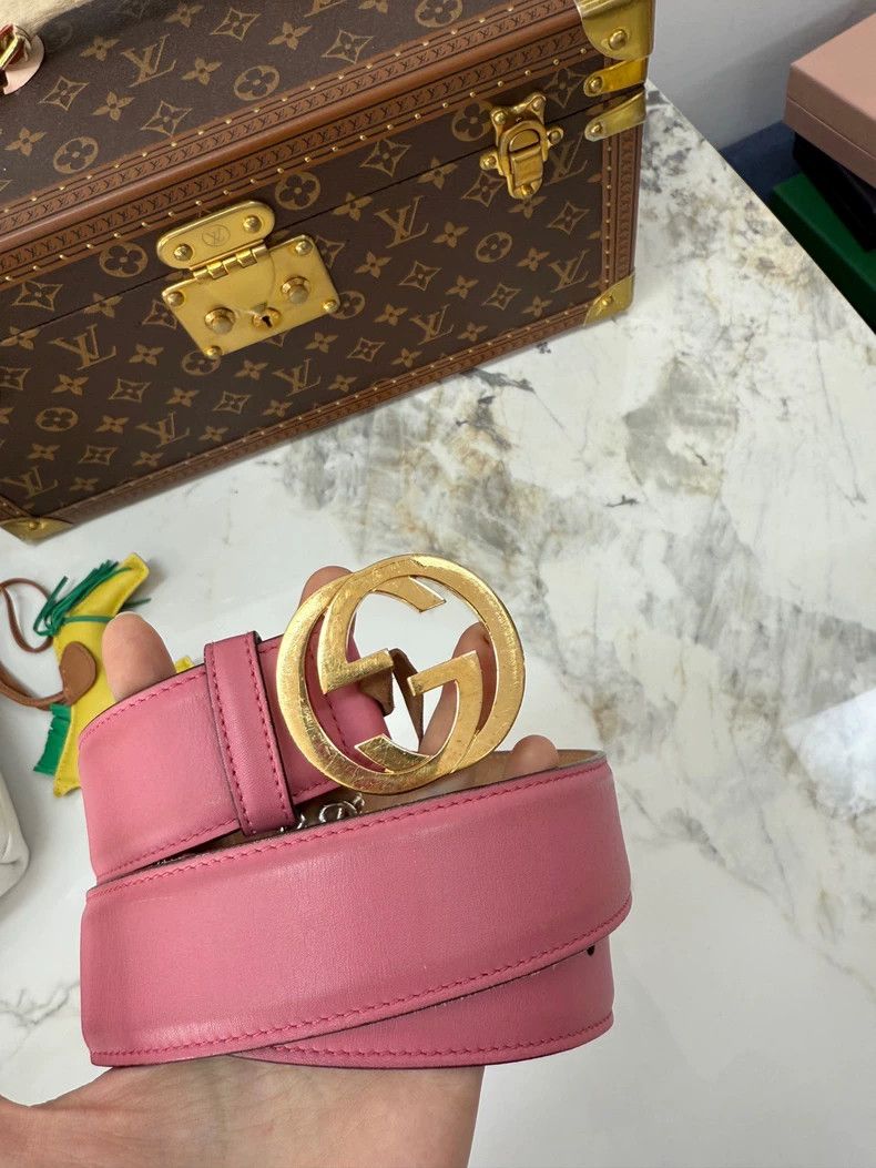 Gucci gucci pink leather belt size 85-dmc Size ONE SIZE - 4 Thumbnail
