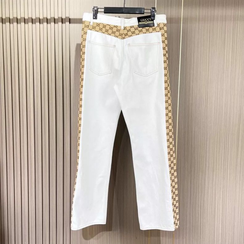 Gucci white denim pants with Gucci logo accents-dmc Size US 34 / EU 50 - 2 Thumbnail