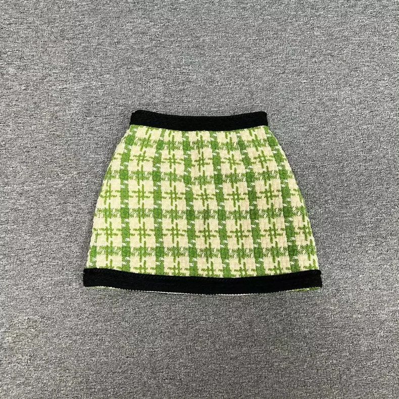 Gucci gucci wool short skirt in green and cream-dmc Size US 36 / EU 52 - 2 Thumbnail