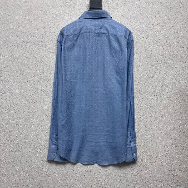 Louis Vuitton louis vuitton light blue silk button-up shirt-dmc Size US XL / EU 56 / 4 - 2 Thumbnail