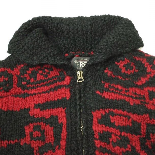 Ralph Lauren Ralph Lauren RRL HAND KNIT NATIVE SHAWL COLLAR CARDIGAN Wool Cardigan Natural Material Tops 782567487001 DUTY FREE for USA Size ONE SIZE - 4 Thumbnail