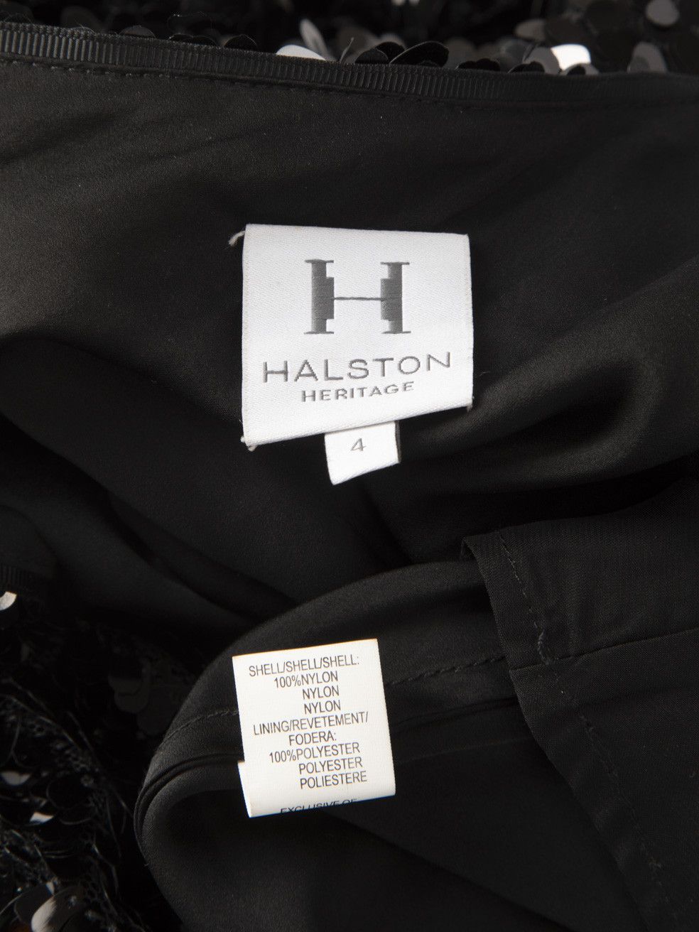 Halston Heritage Black Sequin One Shoulder Dress Size S / US 4 / IT 40 - 5 Thumbnail