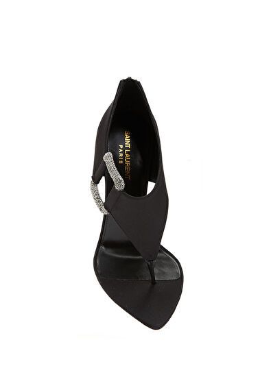 Saint Laurent Paris sean sandals in crepe satin and rhinestones Size US 10 / IT 40 - 4 Thumbnail