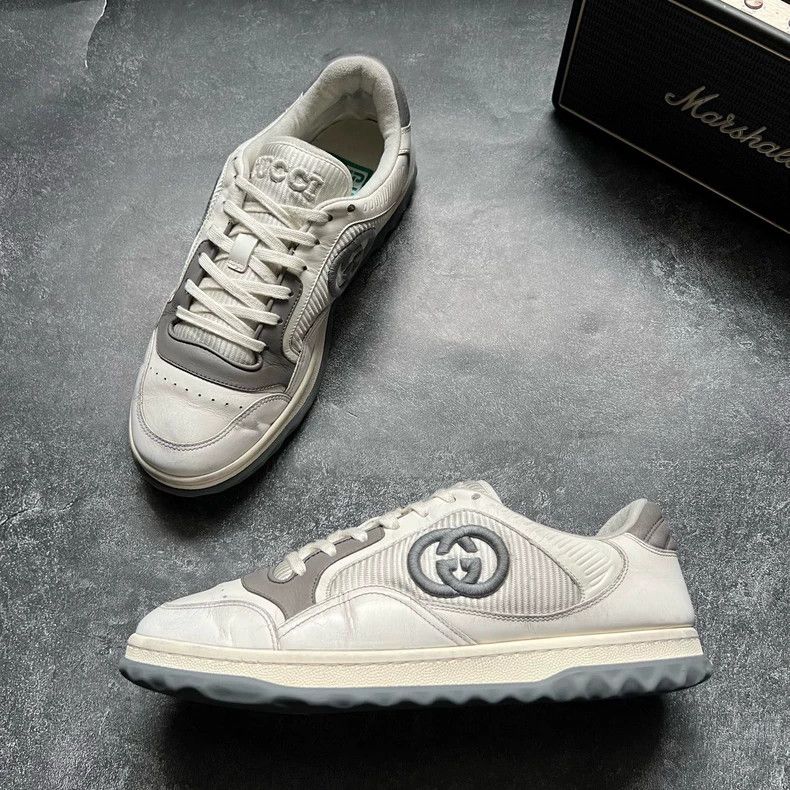 Gucci gucci mac80 gray and white sneakers-dmc Size US 9 / EU 42 - 2 Thumbnail