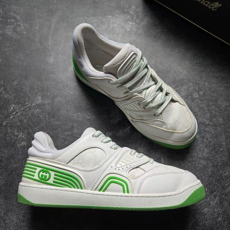 Gucci gucci white green basket sneakers size 6-dmc Size US 6 / EU 39 - 3 Thumbnail