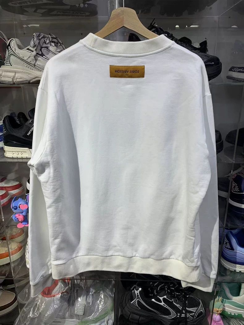 Louis Vuitton louis vuitton embroidered logo white sweatshirt-dmc Size US L / EU 52-54 / 3 - 2 Thumbnail
