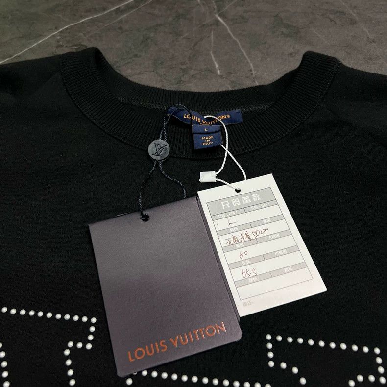 Louis Vuitton louis vuitton black logo sweatshirt with studs-dmc Size US L / EU 52-54 / 3 - 3 Thumbnail