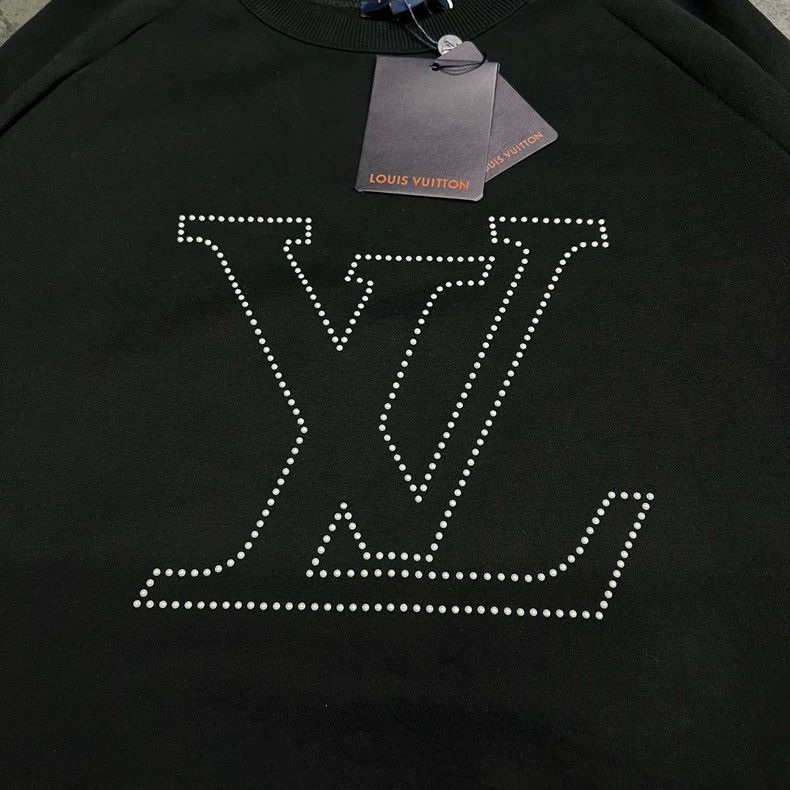 Louis Vuitton louis vuitton black logo sweatshirt with studs-dmc Size US L / EU 52-54 / 3 - 2 Thumbnail