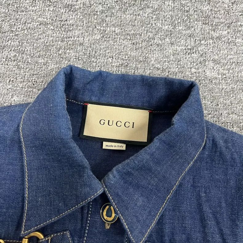 Gucci gucci denim dress with horsebit detail-dmc Size US 36 / EU 52 - 4 Thumbnail
