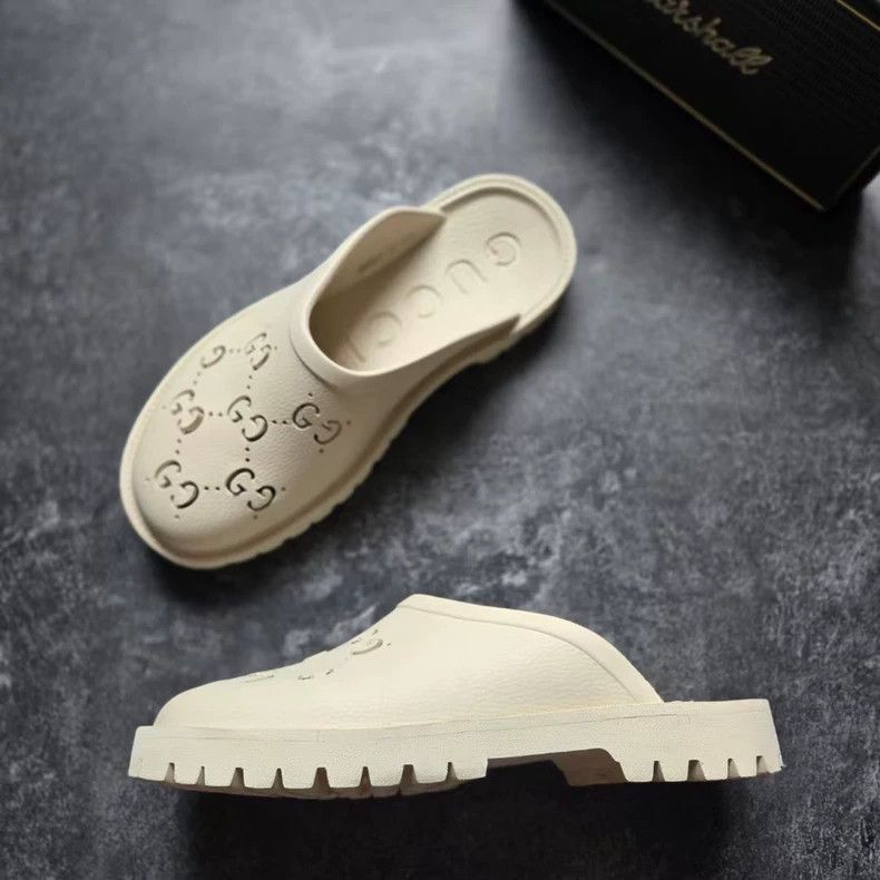 Gucci gucci perforated double g slide sandals-dmc Size US 8 / EU 41 - 2 Thumbnail