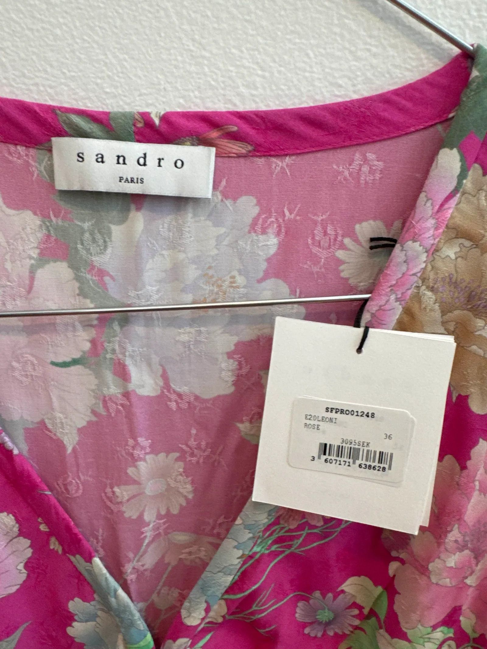 Sandro Sandro E20LEONI ROSE Dress Size XS / US 0-2 / IT 36-38 - 2 Thumbnail