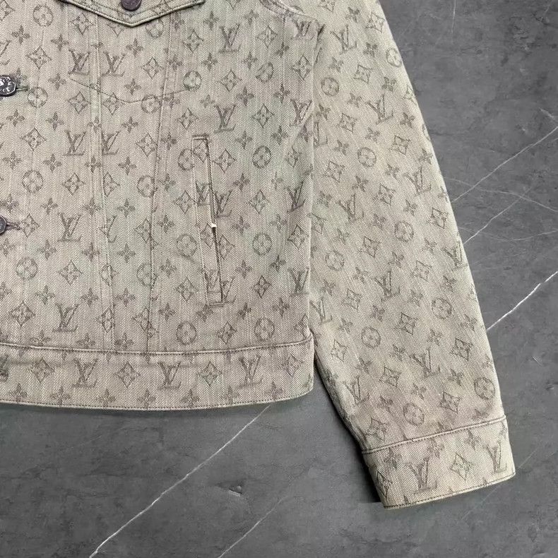 Louis Vuitton louis vuitton gray logo denim jacket-dmc Size US L / EU 52-54 / 3 - 3 Thumbnail