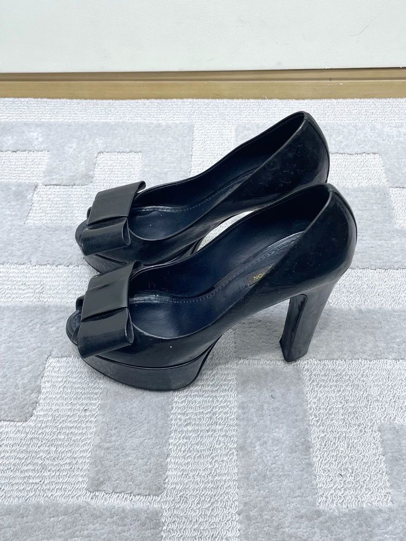 Louis Vuitton chic black high-heeled platform shoes-dmc Size US 7.5 / EU 40-41 - 2 Thumbnail