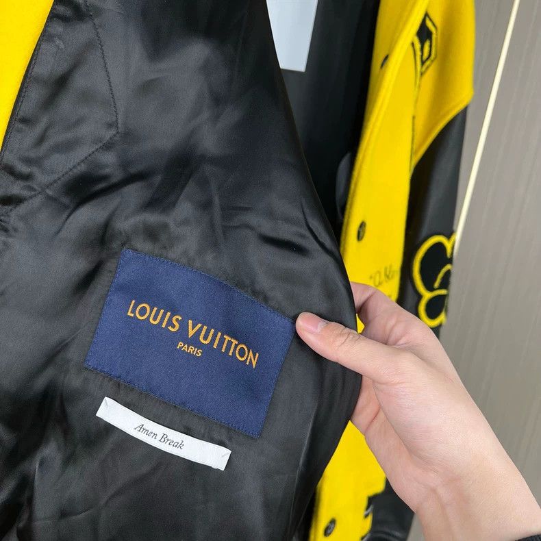 Louis Vuitton louis vuitton yellow varsity jacket with leather sleeves-dmc Size US XXL / EU 58 / 5 - 5 Thumbnail