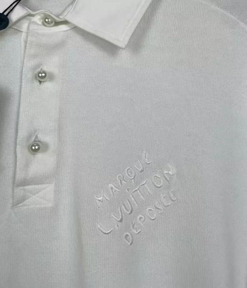 Louis Vuitton Louis Vuitton White Short Sleeve Polo Shirt-dmc Size US L / EU 52-54 / 3 - 4 Thumbnail