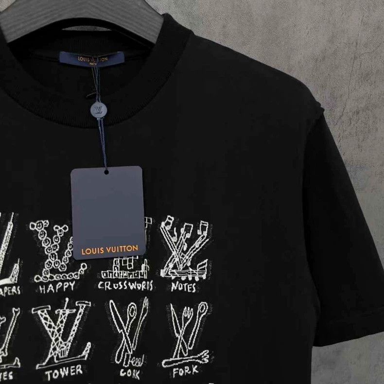 Louis Vuitton Louis Vuitton Logo Black Short Sleeve T-Shirt-dmc Size US XL / EU 56 / 4 - 2 Thumbnail