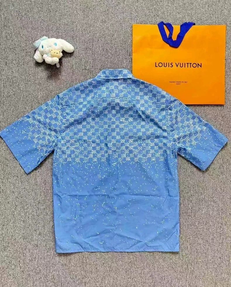 Louis Vuitton louis vuitton blue short sleeve shirt-dmc Size US M / EU 48-50 / 2 - 2 Thumbnail