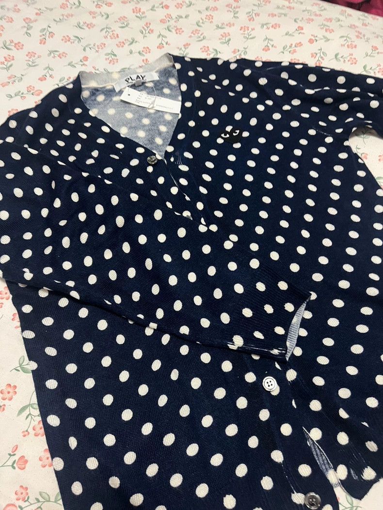 Comme des Garcons navy polka dot shirt by comme des garçons-dmc Size US L / EU 52-54 / 3 - 7 Thumbnail