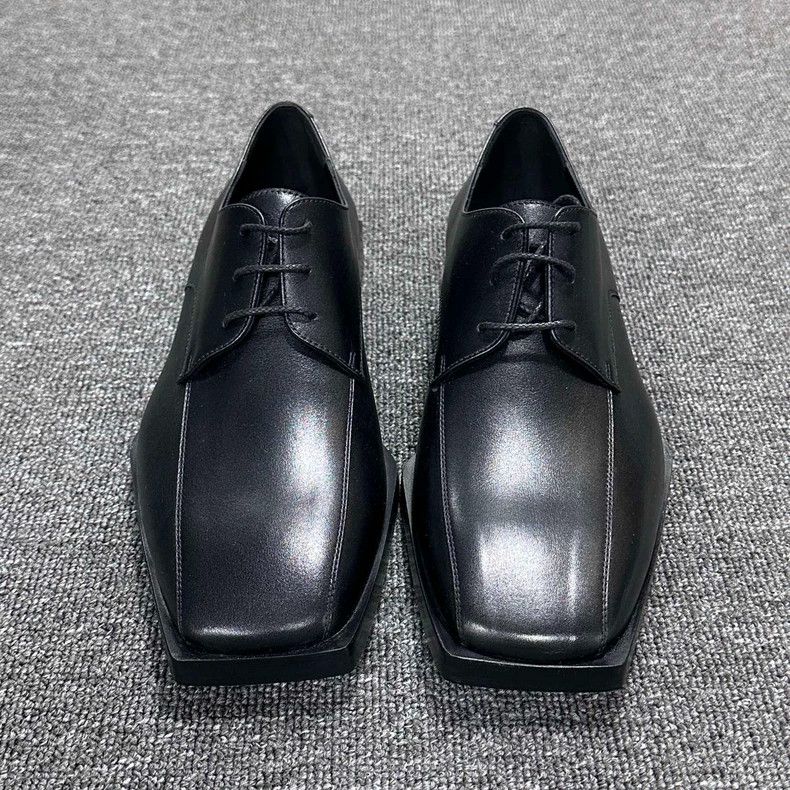 Balenciaga elegant black leather derby shoes-dmc Size US 7.5 / EU 40-41 - 4 Thumbnail