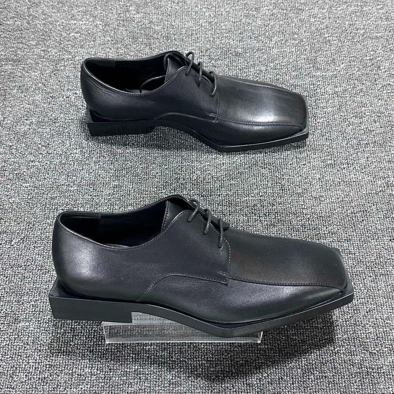 Balenciaga elegant black leather derby shoes-dmc Size US 7.5 / EU 40-41 - 2 Thumbnail