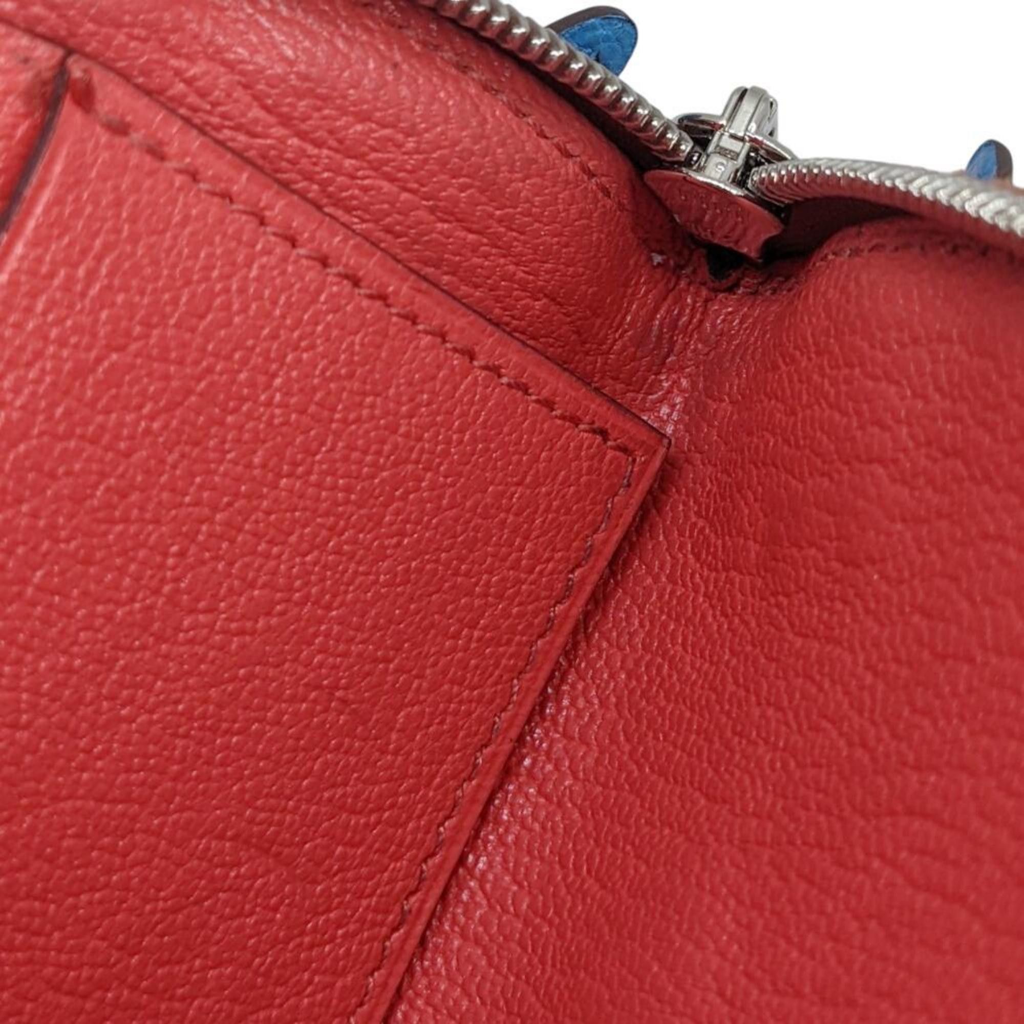 Hermes HERMES Horse Cheval Paddock Chevre Rose Texas Blue Frida Y Engraved Wallet/Coin Case Business Card Holder/Card Pink Women's Size ONE SIZE - 7 Thumbnail