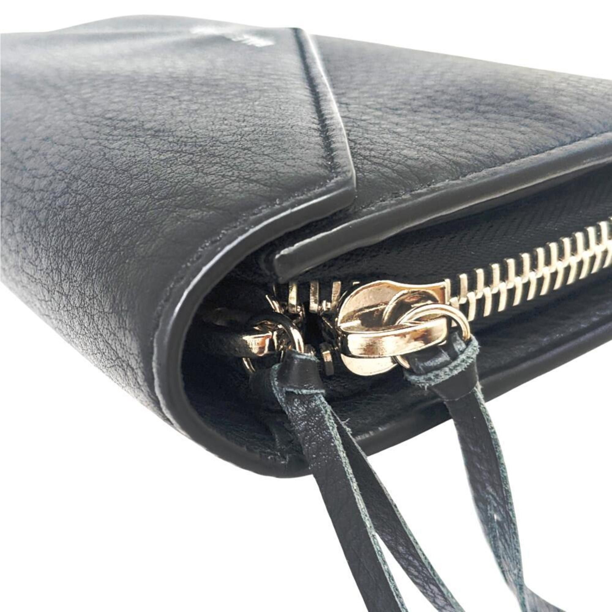 Balenciaga BALENCIAGA Paper Manny Leather Black 371661 Large Wallet Long Men's Women's Size ONE SIZE - 11 Thumbnail