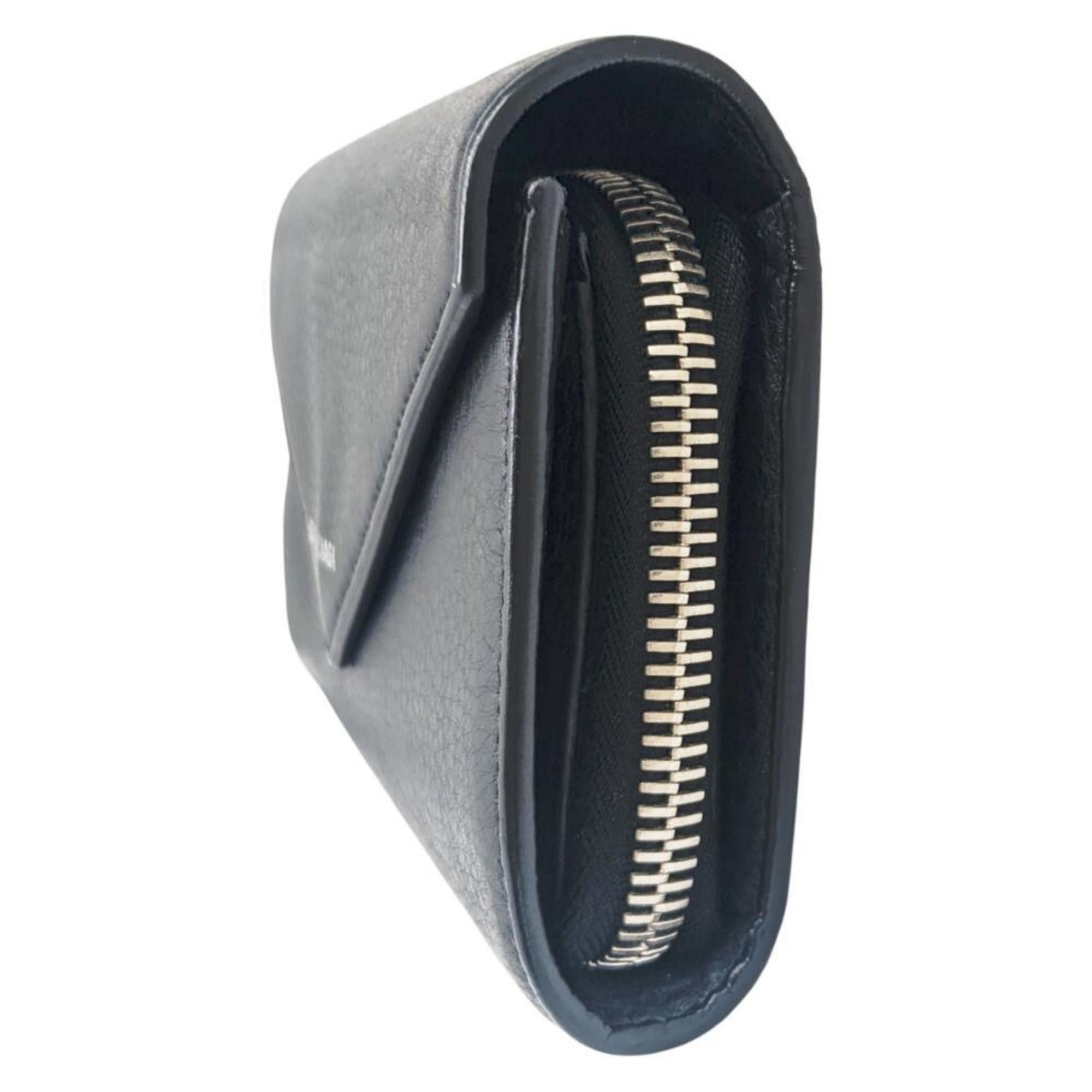 Balenciaga BALENCIAGA Paper Manny Leather Black 371661 Large Wallet Long Men's Women's Size ONE SIZE - 3 Thumbnail