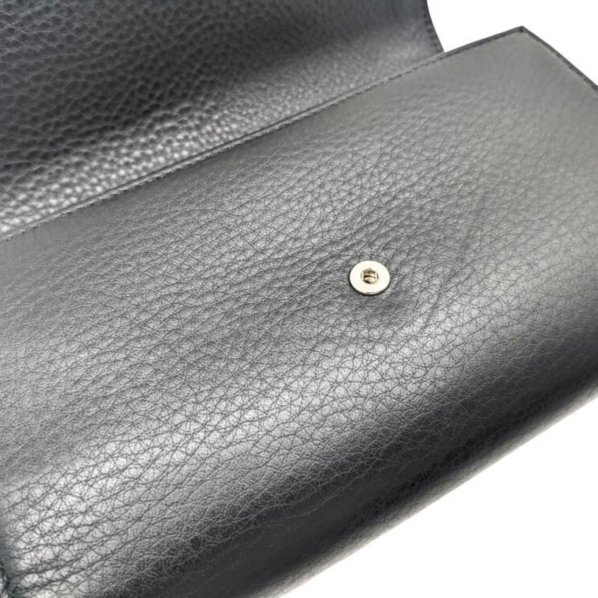 Balenciaga BALENCIAGA Paper Manny Leather Black 371661 Large Wallet Long Men's Women's Size ONE SIZE - 6 Thumbnail
