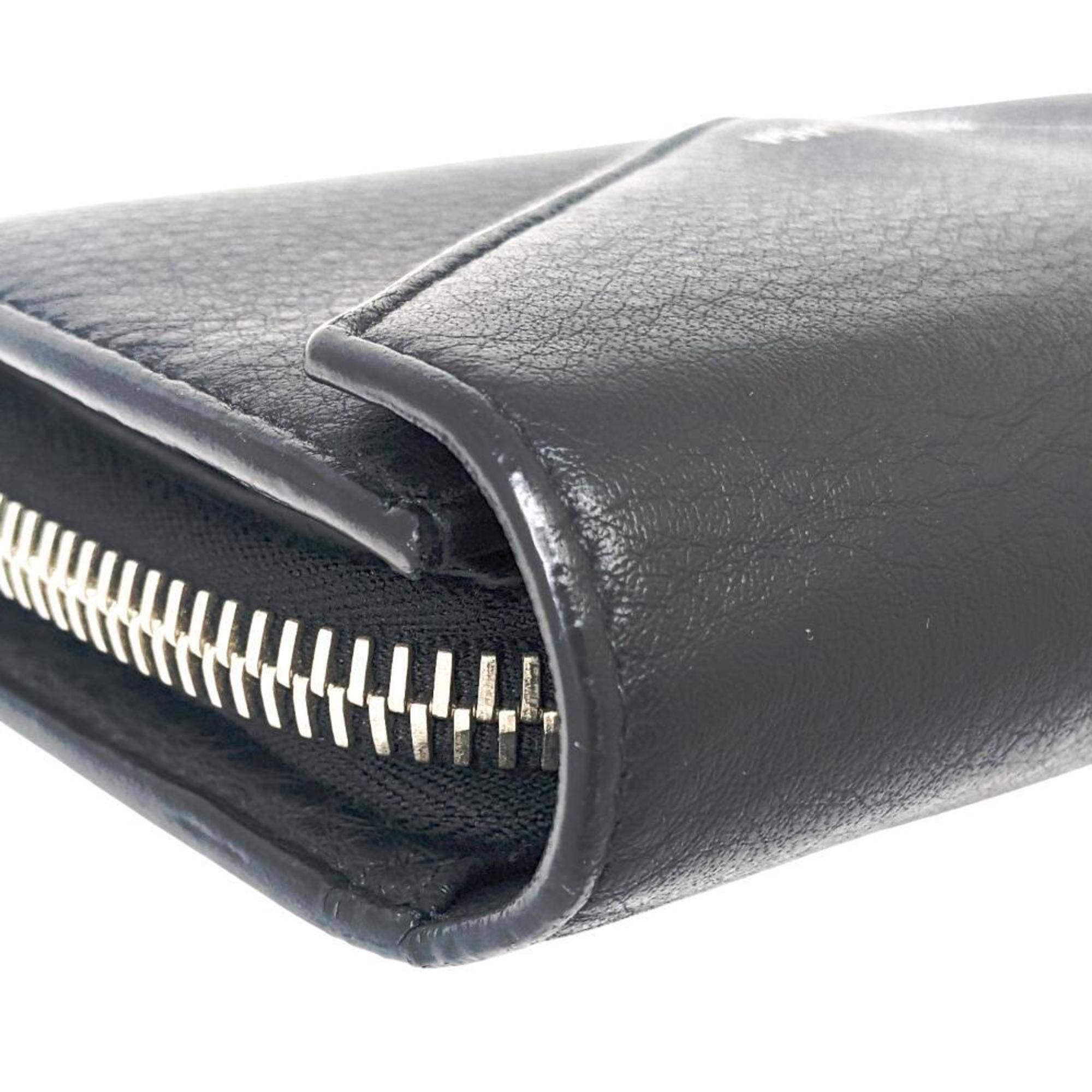 Balenciaga BALENCIAGA Paper Manny Leather Black 371661 Large Wallet Long Men's Women's Size ONE SIZE - 10 Thumbnail